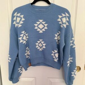 Simply Southern Blue and White Patterned Sweater